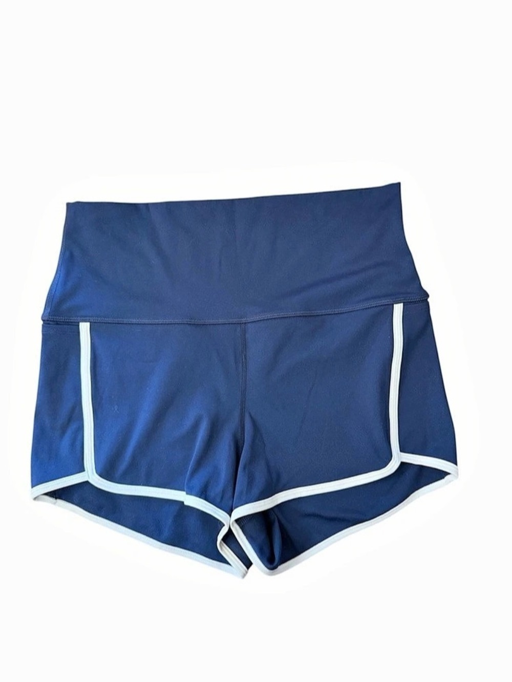 FP Movement Island Time Shorts, high waist, blue & white, sz XL Free People